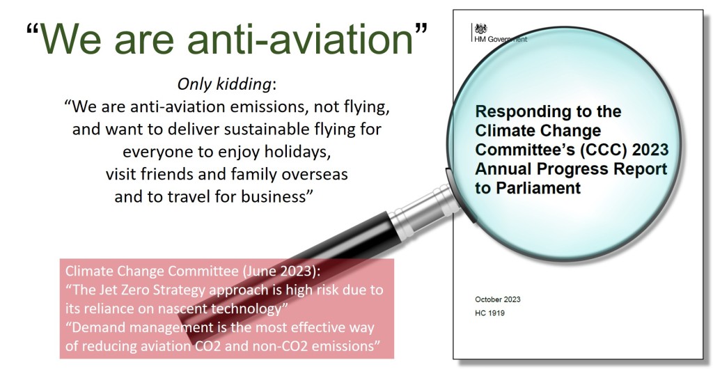 Anti-aviation? Only kidding – UK Government response to Climate Change Committe